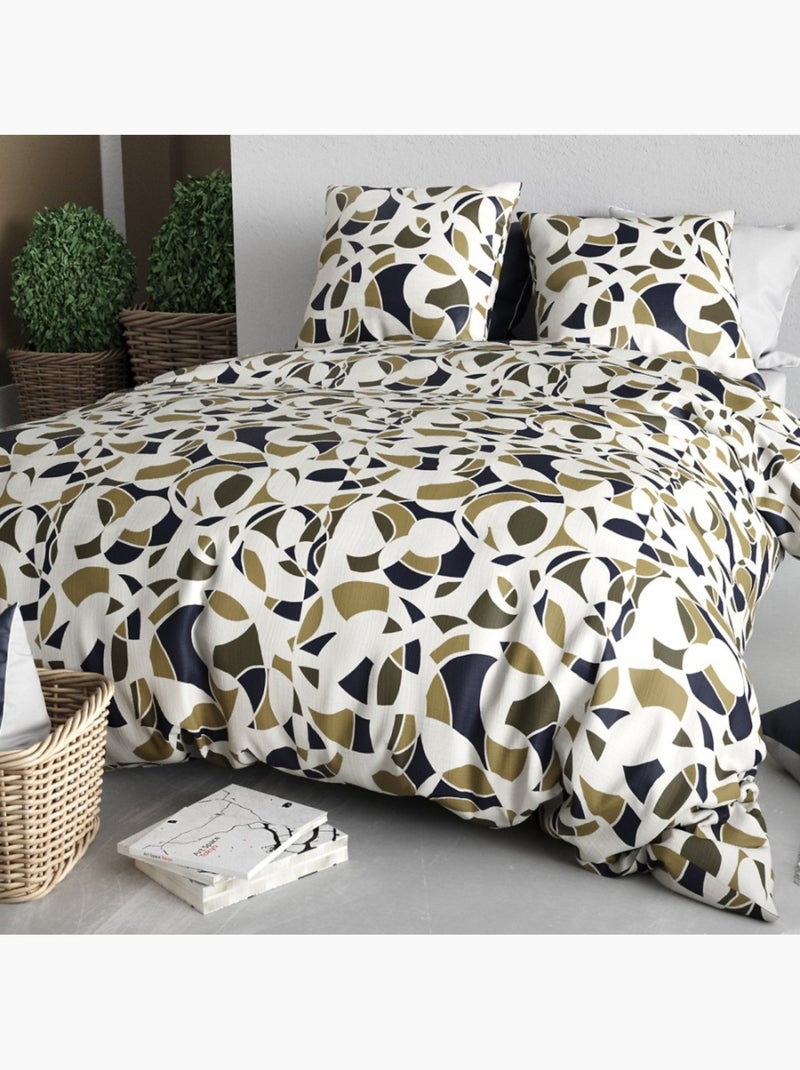 Housse de couette 100% coton 57 fils + taie(s) d'oreiller Multicolore - Kiabi