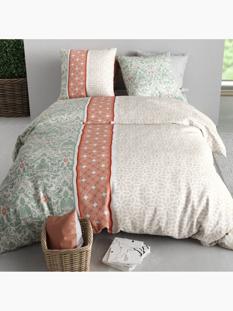Housse de couette 100% coton 57 fils + taie(s) d'oreiller Multicolore - Kiabi