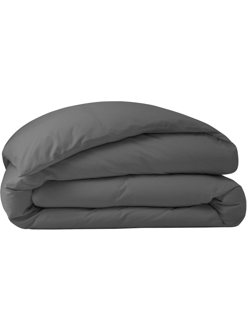 Housse de couette – 100% Coton 57 fils/cm² – Qualité Supérieure Ardoise - Kiabi
