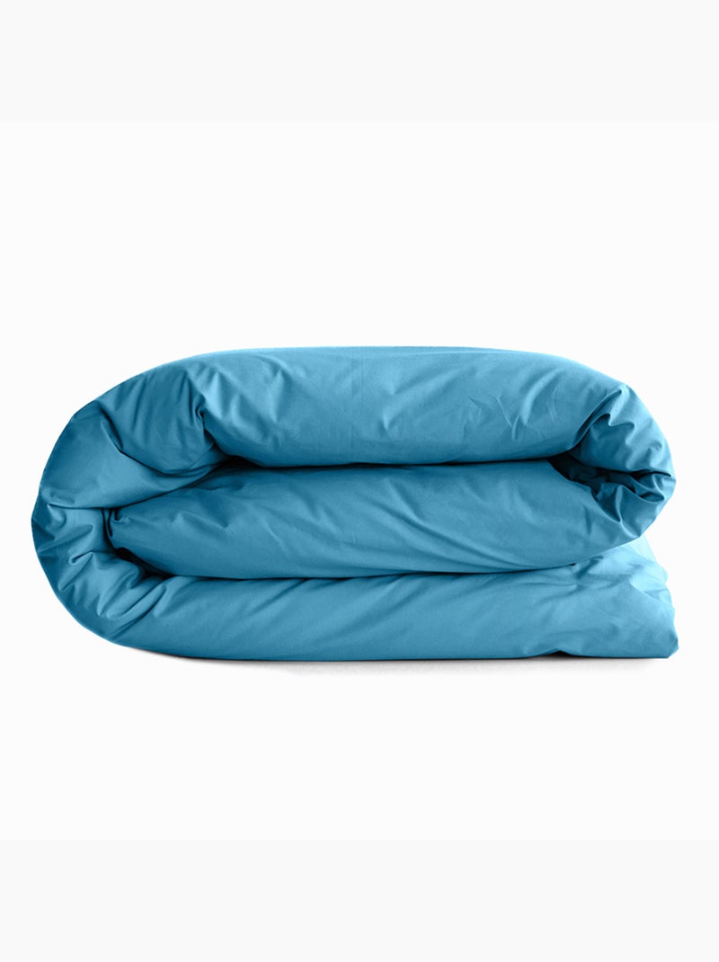 Housse de couette – 100% Coton 57 fils/cm² – Qualité Supérieure Bleu ciel - Kiabi