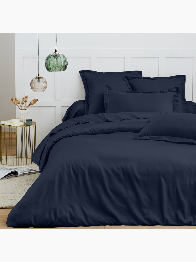Housse de couette – 100% Coton 57 fils/cm² – Qualité Supérieure Bleu nuit - Kiabi