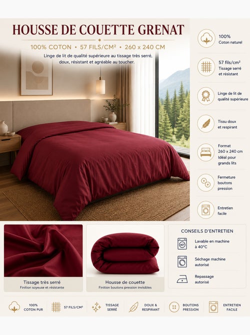 Housse de couette – 100% coton 57 fils/cm² – qualité supérieure - Kiabi