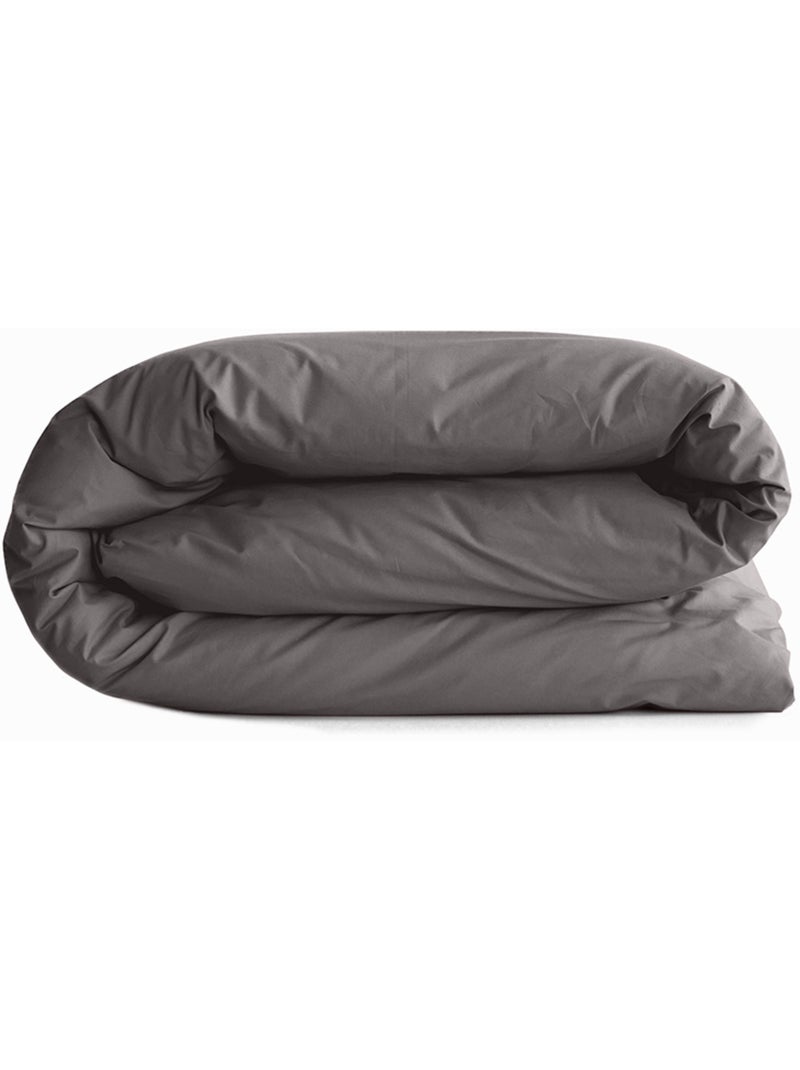 Housse de couette – 100% coton 57 fils/cm² – qualité supérieure gris anthracite - Kiabi