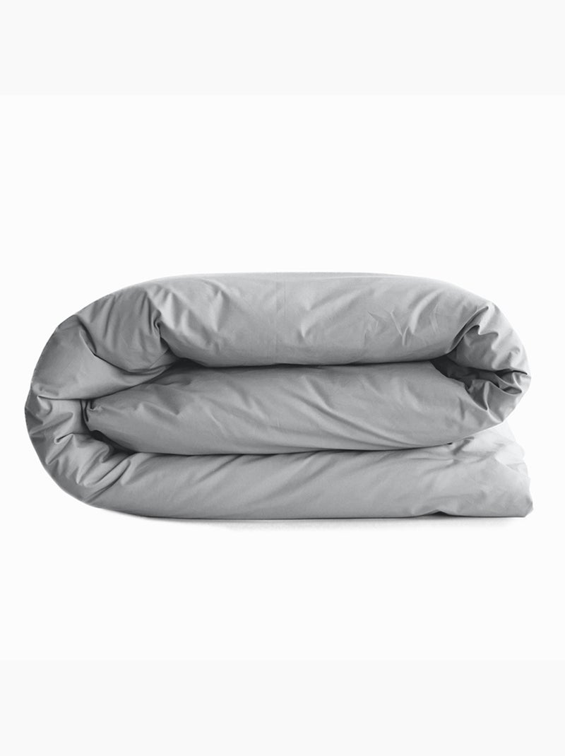 Housse de couette – 100% Coton 57 fils/cm² – Qualité Supérieure Gris clair - Kiabi