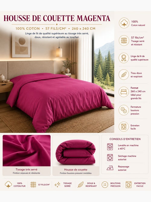 Housse de couette – 100% coton 57 fils/cm² – qualité supérieure - Kiabi Housse de couette – 100% coton 57 fils/cm² – qualité supérieure - Kiabi