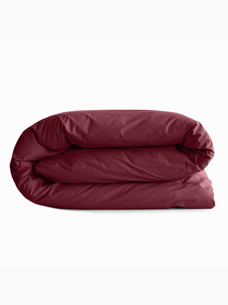 Housse de couette – 100% Coton 57 fils/cm² – Qualité Supérieure Rouge grenat - Kiabi