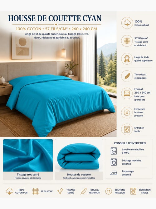 Housse de couette – 100% coton 57 fils/cm² – qualité supérieure - Kiabi