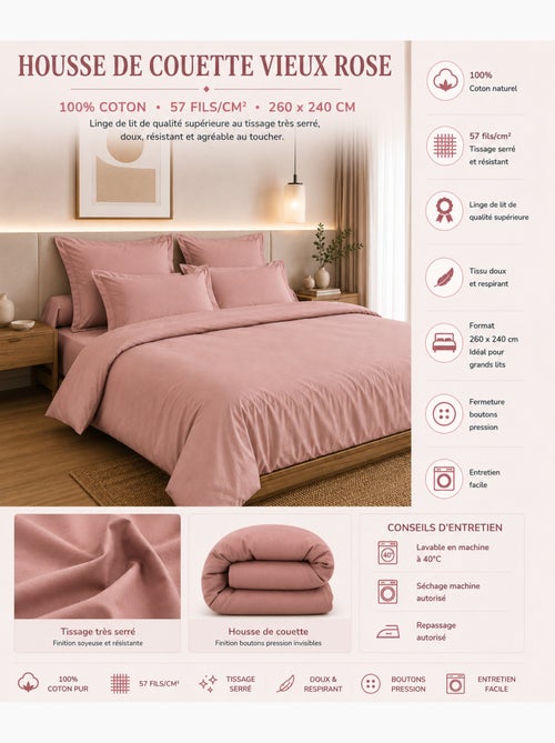 Housse de couette – 100% coton 57 fils/cm² – qualité supérieure - Kiabi