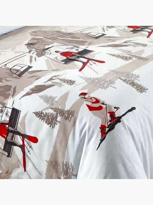 Housse de couette 100% coton 57fils finition rabat + 2 taies d’oreiller - Kiabi Housse de couette 100% coton 57fils finition rabat + 2 taies d’oreiller - Kiabi