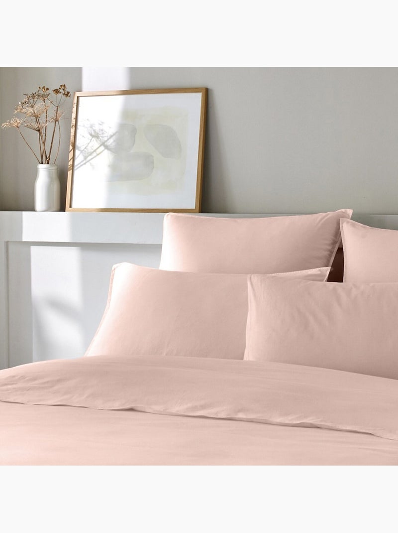 Housse de couette 100 % coton bamora Rose poudré - Kiabi