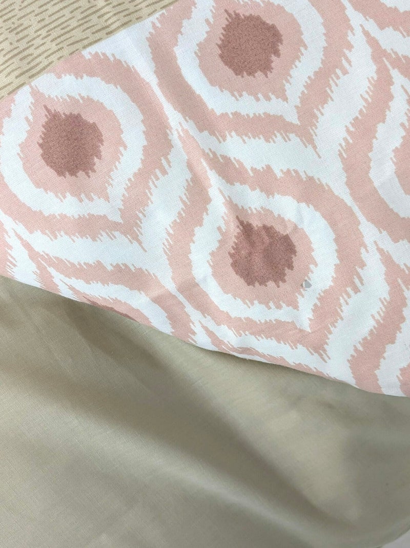 Housse de couette 100% coton INOUK rose/beige Beige - Kiabi