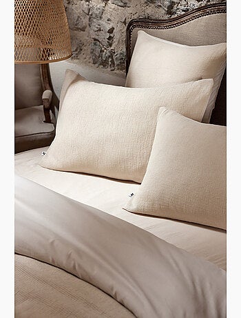 Housse de couette 100% coton nid d’abeille uni olya