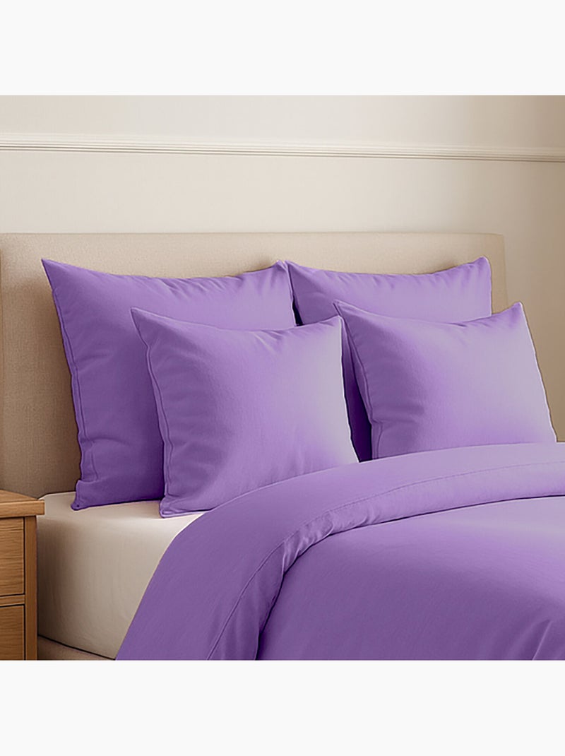 Housse de couette 100 % coton oli Violet - Kiabi