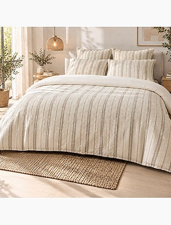 Housse de couette 100% coton texturé tom