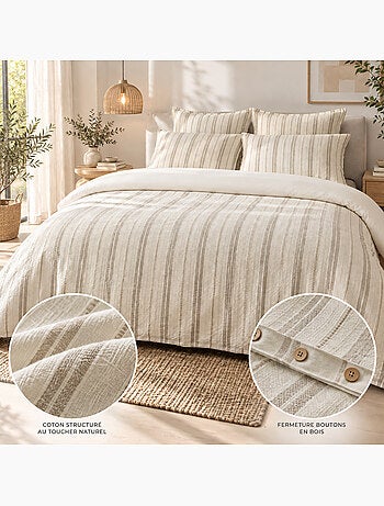 Housse de couette 100% coton texturé tom