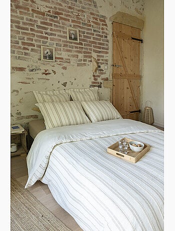 Housse de couette 100% coton texturé tom