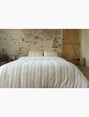 Housse de couette 100% coton texturé tom