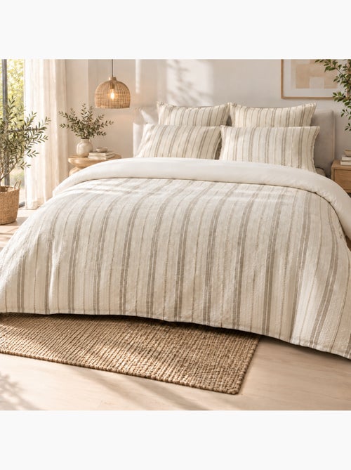 Housse de couette 100% coton texturé tom - Kiabi Housse de couette 100% coton texturé tom - Kiabi