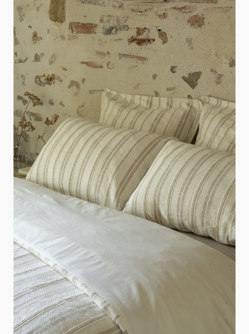 Housse de couette 100% coton texturé tom Beige naturel - Kiabi