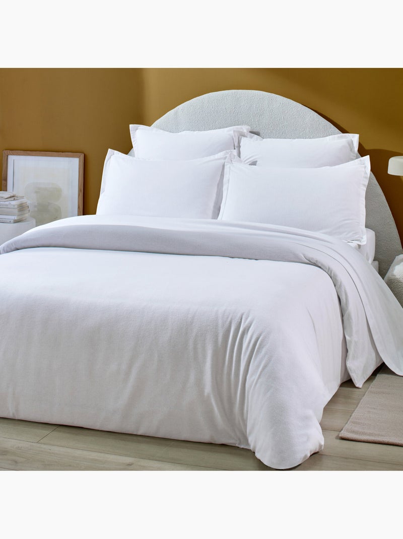 Housse de couette 100% flanelle de coton Blanc - Kiabi