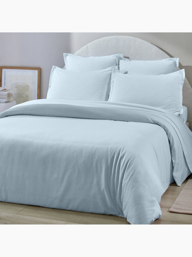 Housse de couette 100% flanelle de coton Bleu clair - Kiabi