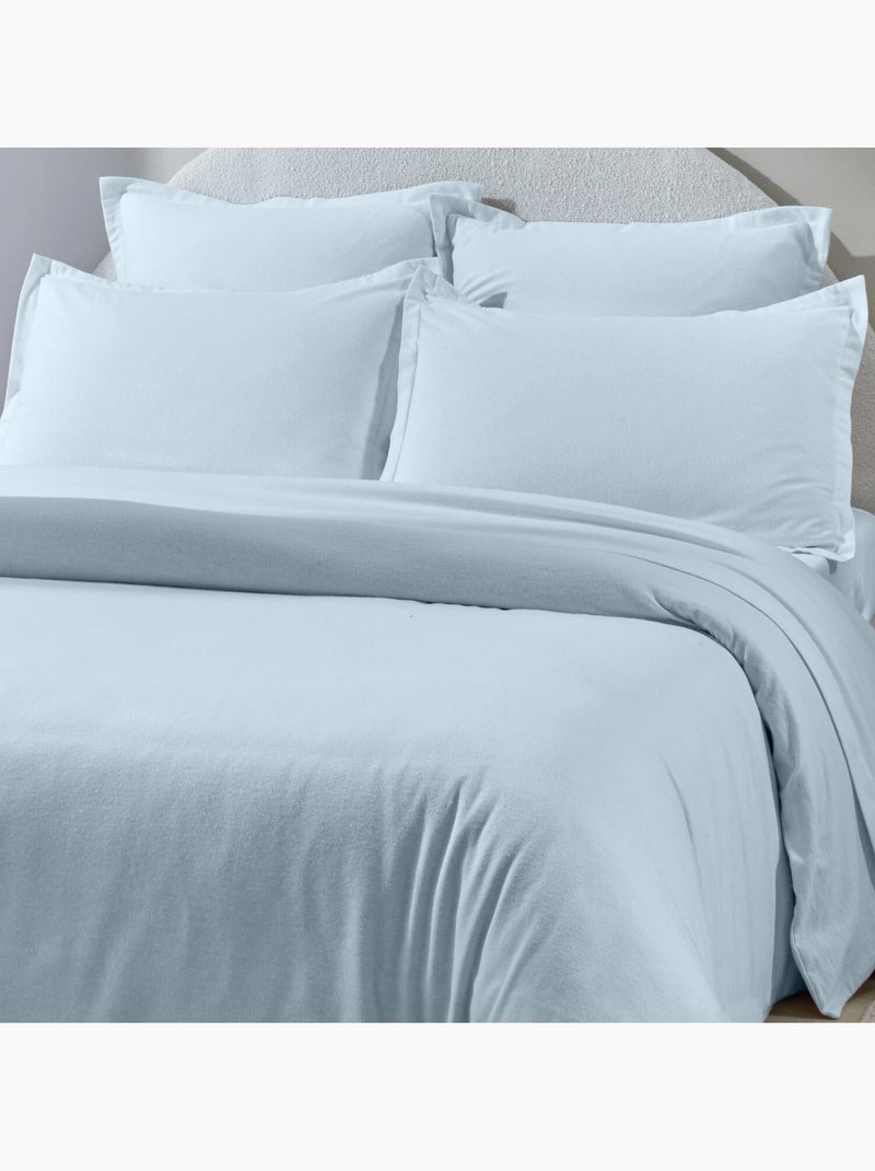 Housse de couette 100% flanelle de coton Bleu clair - Kiabi