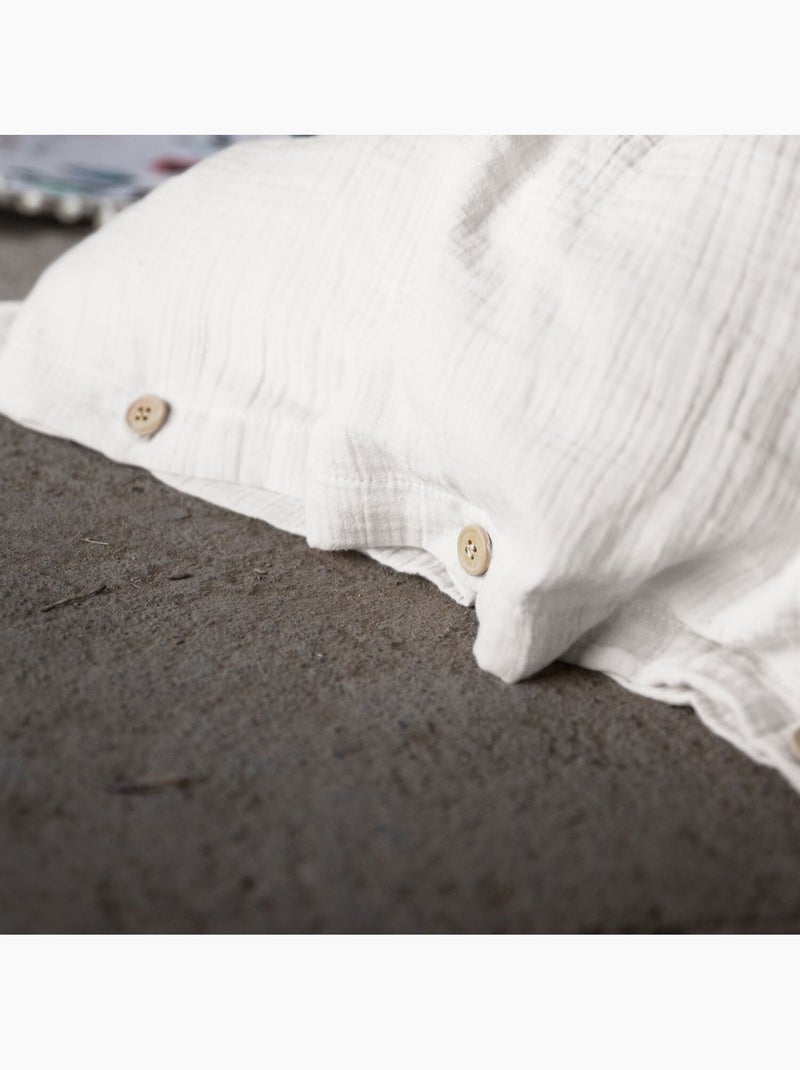 Housse de couette 100% gaze de coton Blanc - Kiabi