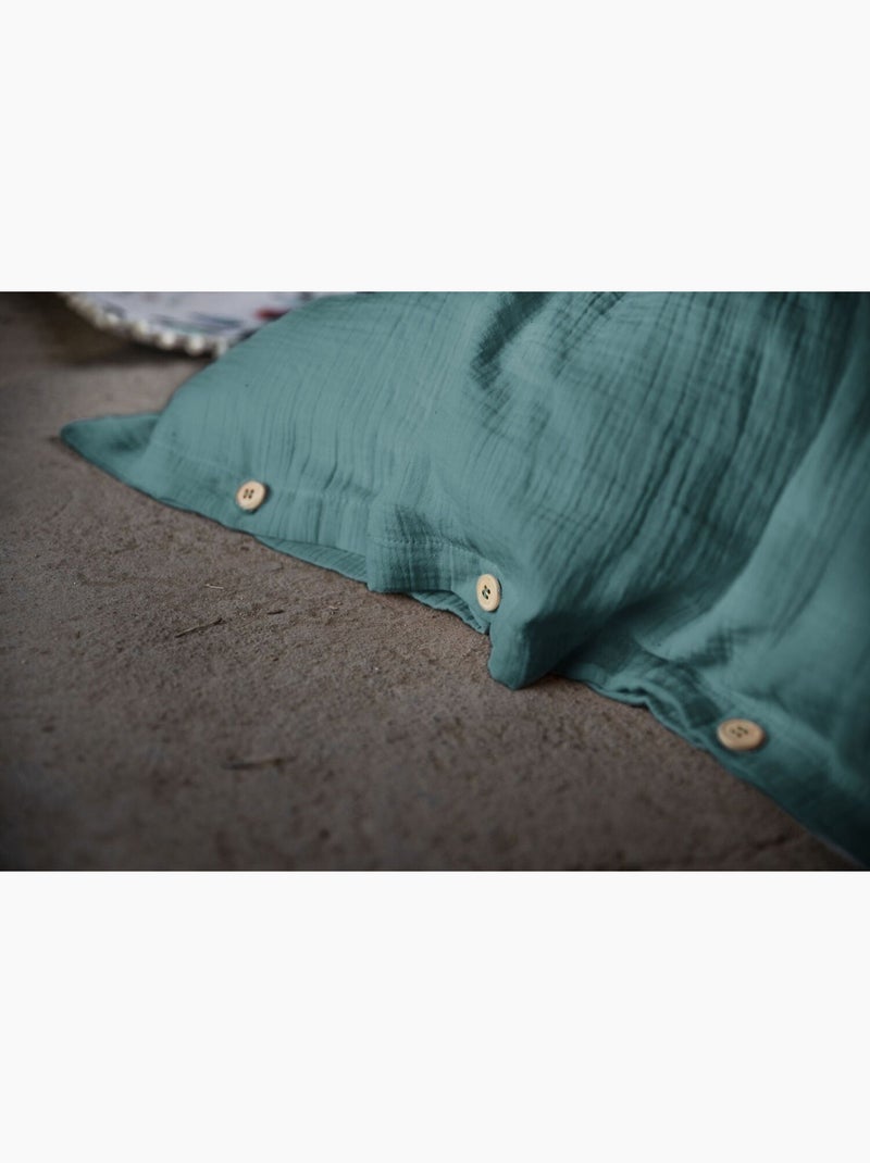 Housse de couette 100% gaze de coton Bleu - Kiabi