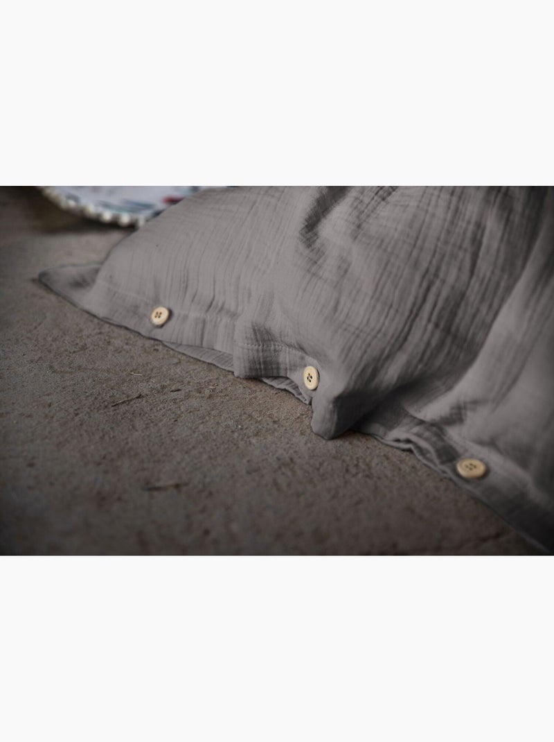 Housse de couette 100% gaze de coton Gris - Kiabi