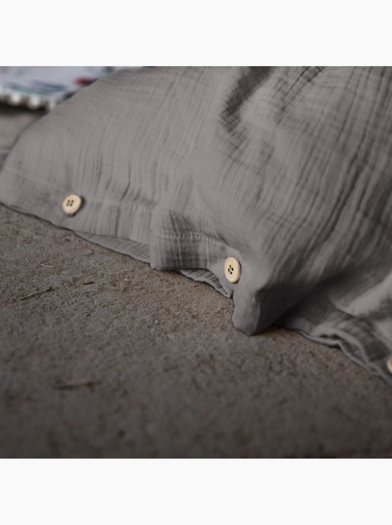 Housse de couette 100% gaze de coton Gris foncé - Kiabi