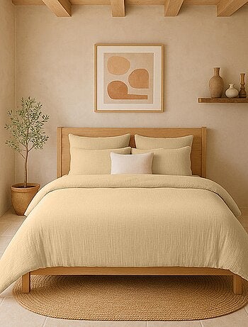 Housse de couette 100% gaze de coton lavé