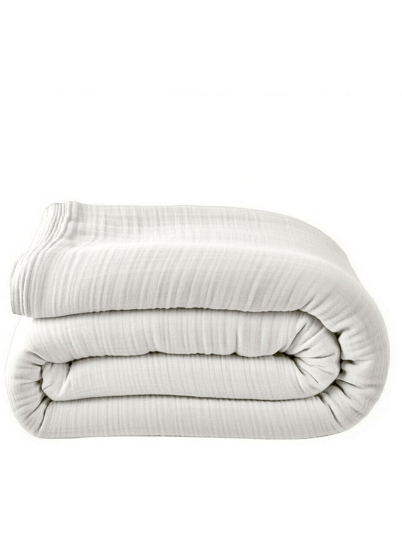 Housse de couette 100% gaze de coton lavé Blanc - Kiabi