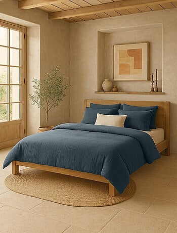 Housse de couette 100% gaze de coton lavé