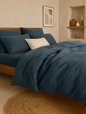 Housse de couette 100% gaze de coton lavé