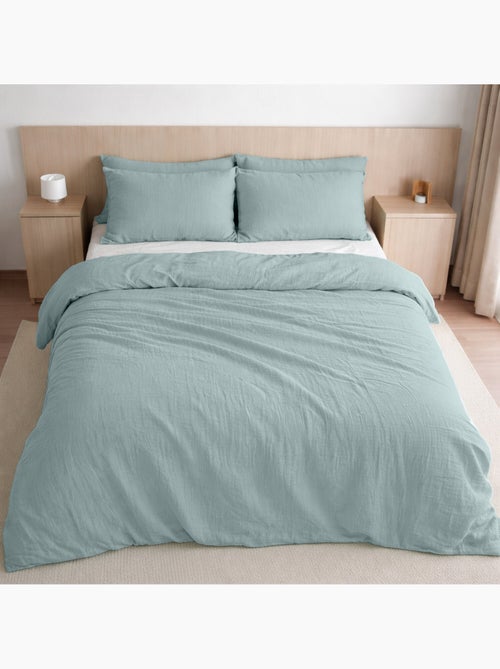 Housse de couette 100% gaze de coton lavé - Kiabi Housse de couette 100% gaze de coton lavé - Kiabi