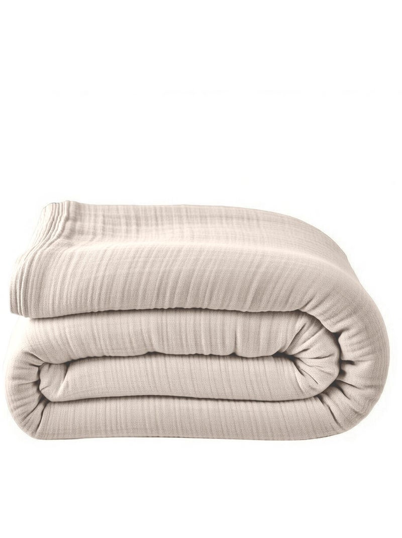 Housse de couette 100% gaze de coton lavé Ecru - Kiabi