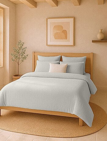 Housse de couette 100% gaze de coton lavé