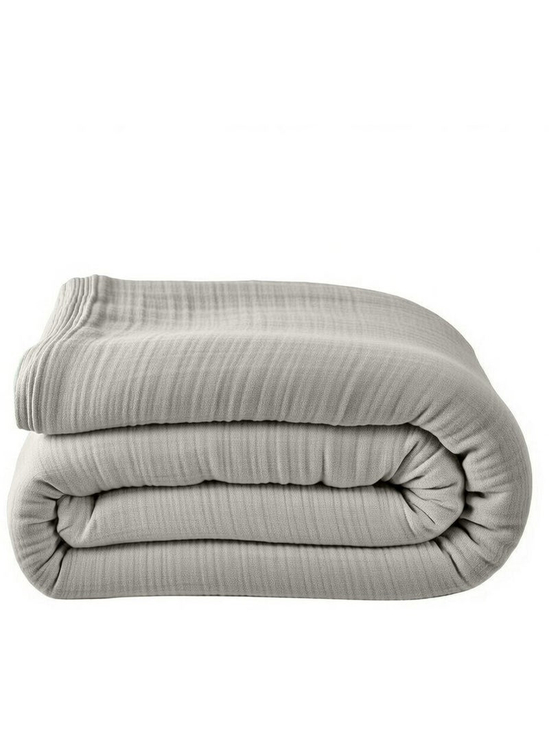 Housse de couette 100% gaze de coton lavé Gris glacier - Kiabi