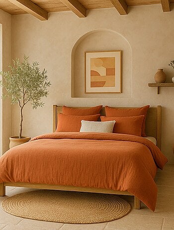 Housse de couette 100% gaze de coton lavé