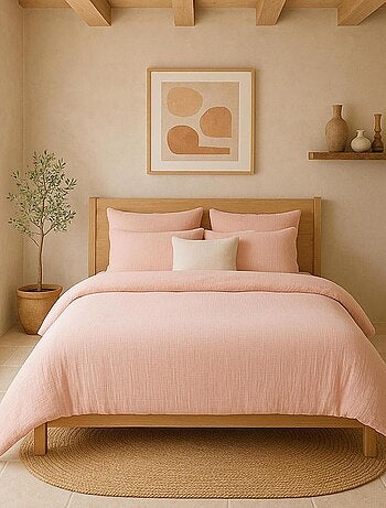 Housse de couette 100% gaze de coton lavé