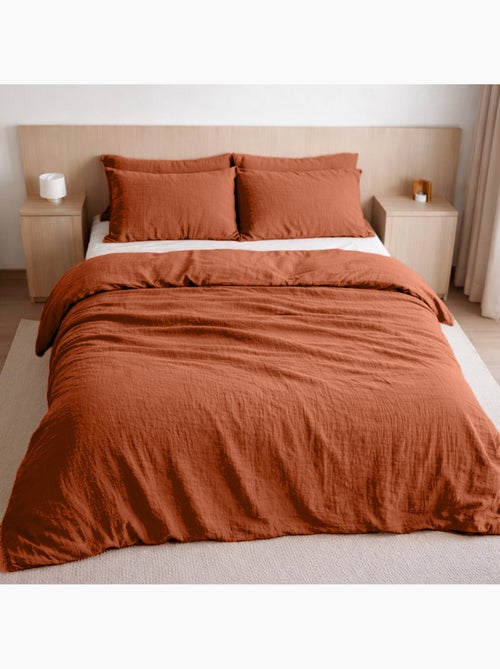 Housse de couette 100% gaze de coton lavé - Kiabi