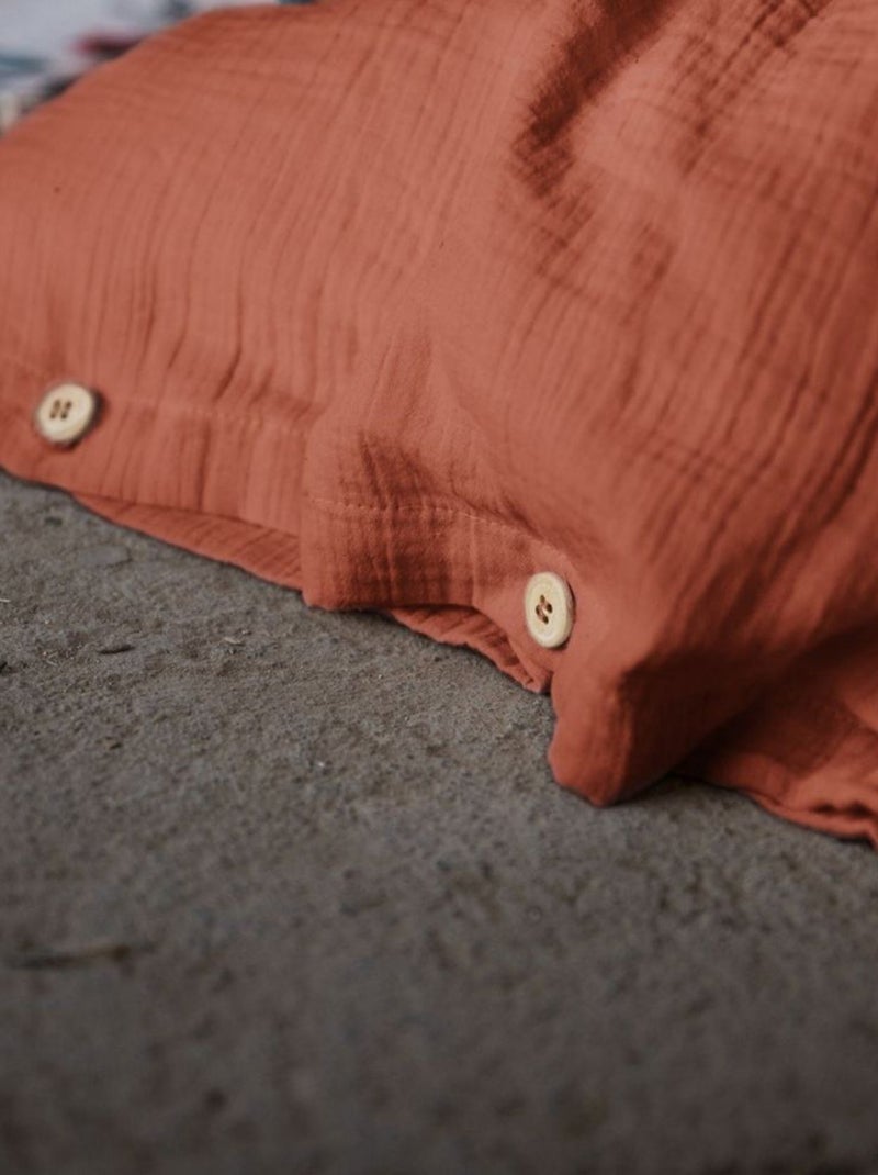 Housse de couette 100% Gaze de Coton Orange - Kiabi