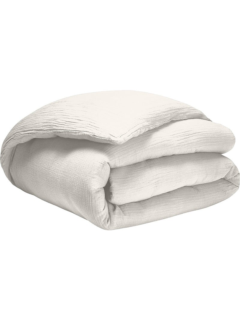Housse de couette 100 % gaze de coton pur Blanc - Kiabi