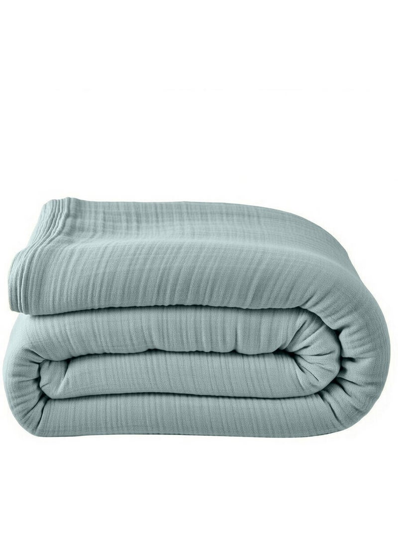 Housse de couette 100 % gaze de coton pur Bleu givrée - Kiabi