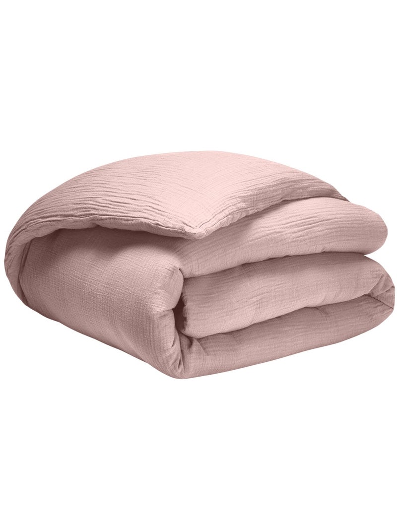 Housse de couette 100% gaze de coton Rose lotus - Kiabi