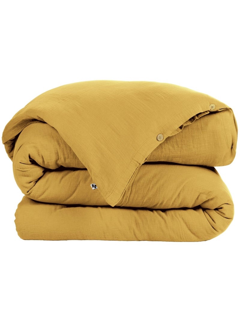 Housse de couette 100% gaze de coton Safran - Kiabi