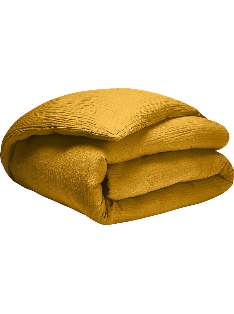 Housse de couette 100% gaze de coton Safran - Kiabi