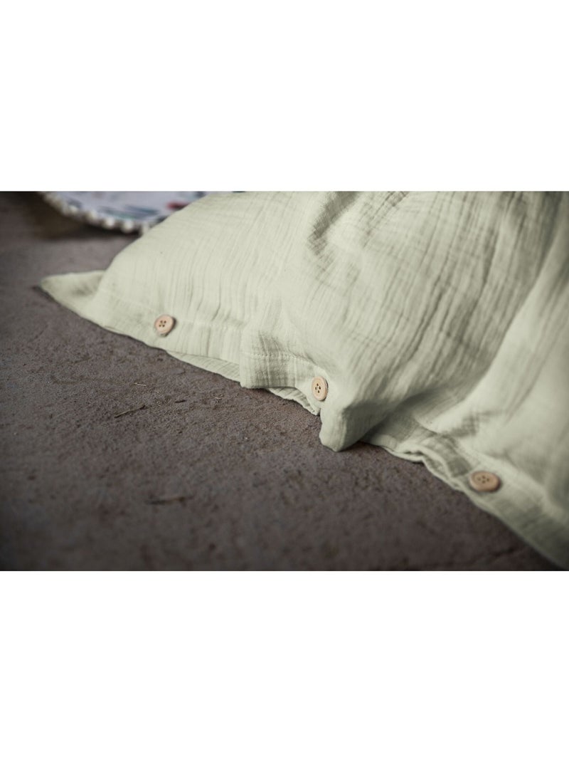 Housse de couette 100% gaze de coton Vert d'eau - Kiabi