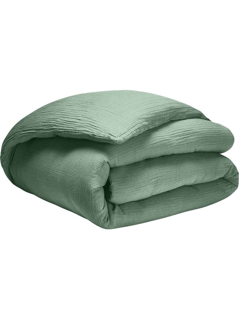 Housse de couette 100% gaze de coton Vert - Kiabi
