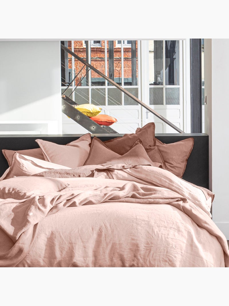 Housse de couette 100% lin lavé Nude - Kiabi